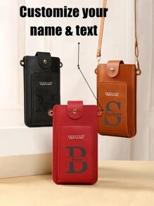 Customized Multifunctional Multi-Color Diagonal Cross Touchscreen Mobile Backpack, Coin Purse, Mini Storage Bag, ID Storage Bag, Card Bag, Suitable For Daily Wear, Can Be Customized With Your Name Or Abbreviation, Unique Custom Design, Can Be Used As A Holiday Gift, Birthday Gift, New Year Gift, Valentine's Day Gift For Family, Friends, Loved Ones, Colleagues,Boho Vibes