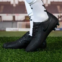 耐克男士2026新款运动鞋暗黑刺客系列幻影GX 2 AG短钉足球鞋Flyknit鞋钉FJ2552-002 - 黑色 - 查看 1