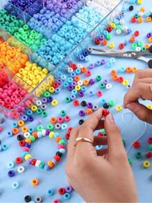 Kit para hacer pulseras con cuentas tipo pony, kit de cuentas para hacer pulseras de la amistad, kit con cuentas tipo pony, dijes, cuentas de flores de arcilla, cuentas con letras para hacer joyas, manualidades y regalos DIY