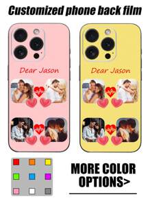 1pc Customizable Phone Back Skin, DIY Phone Back Skin, Unique Phone Back Skin, Phone Back Skin Gift, Customized Gift Phone Back Skin, Couple Phone Back Skin, Phone Back Skin With Photo Print - Multicolor - View 5