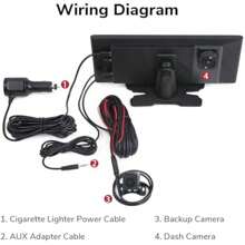 2024 Newest Portable Car Stereo 9.33 IPS Touchscreen CarPlay Android Auto MirrorLink Car Stereo 4K Dashcam 1080p Backup Camera Split-Screen DVR Bluetooth AUX Out Type-C Power 7V-32V - 如圖所示 - 查看 9