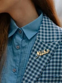 Personalized Name Brooch Pin Exquisite Name Badges Stars Name Brooches Stainless Steel Name Pins - Personalized Accessories Customized Name Valentine's Day Gifts Father's Day Gifts Mother's Day Gifts Birthday Gifts Customized Jewelry Accessories