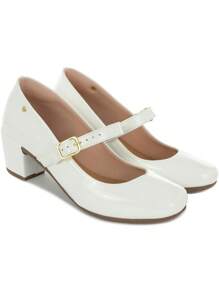 Macerata Women's Doll Shoe With Low Heel And Buckle Elegant Pump With Style And Comfort - trắng - Xem 4