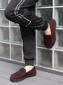 Mens Slippers Microsuede Moccasin Memory Foam House Shoes - Brown - View 5