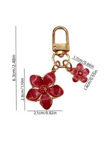 HAILIAN 1pc Metallic Cherry Blossom Shaped Keychain Lightweight & Flowy Cherry Flower With Flat Tag Suitable For Bag Car Keys Couples Birthday Holiday Gifts Valentines