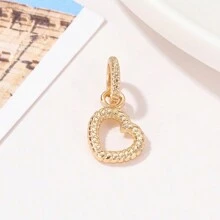 1 件时尚空心心形、玫瑰花、蝴蝶吊坠，适用于 DIY 手链和项链配饰 - 金黃色 - 查看 12