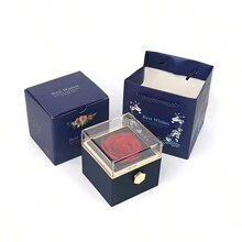 A Rotating Rose Box, Eternal Flower Rose Gift Box, Can Hold Necklaces And Rings, Suitable For Holiday Gifts And Jewelry. - Multicolor - View 8