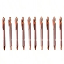 1pc/2pcs/5pcs/10pcs/20pcs/30pcs Metal Creative Pink Gold Pen, Customized Laser Engraved Logo, Name, Teacher Gift, Office Signature Pen Back To School, Multi-Functional, Ornamental, Reusable, Modern, Colorful, Cute, Vintage, Cartoon, Kawaii, Custom, Personalized, Unique, Customized, Workers, Clients, Students, For Business/Work/Office, For School,Office Decor - Rose Gold - View 16