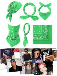 2pcs/Set Paisley Printed Bandana & Fashion Bandana Multicolor Bandana & Bohemian Style Beaded Bracelet Set Paisley Printed Bandana & Fashion Bandana Gift For Party Gift, Bachelor, Party, Daily Wear