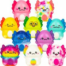 5PCS/10PCS/15PCS Mini Axolotl Squishy Toys Colorful Salamander Easter Party Favors Gifts Cute Squishies PU Toys Finger Squeezing Fidget Sensory Toys,Easter,Axolotl,Mini Toys