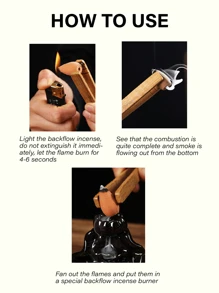 160pcs, Backflow Incense, Natural Waterfall Incense For Backflow Incense Burner, Perfect Yoga Gift, Brings Relaxing Aroma With Soothing Scent, Natural Waterfall Incense Cone, Home Backflow Cone, For House Air Freshener, Meditation, Yoga, Home Or Office Purification - Backflow Incense - View 11