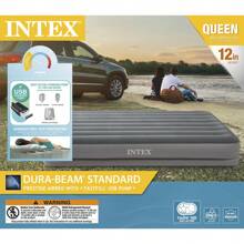12" Queen Air Mattress Bed With Built-In USB Powe Pump
