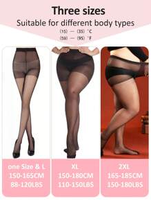 1pc Women's Spandex Core Core-Spun Stockings, High Elasticity, Non-Easily Broken, Black Sexy Leg Pantyhose
