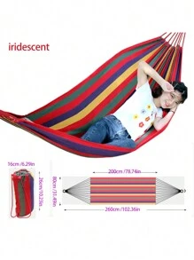 1pc-260CM Thick Canvas Hammock, Outdoor, Home, Travel, Camping Anti-Rollover Outdoor Single Hammock Swing