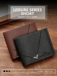 1-3pcs "Luxury Business PU Short Wallet" - Large Capacity Multi-Card Slots + Coin Pouch, Men's Portable Card Case + Photo Window, Ultra Thin Bi-Fold Design, Credit Card/ID Card Layered Storage, "Father's Day Gift Choice", Fashion Matte Finish Soft Wallet, Ideal Gift For Men's Birthday Or Partner, Fashionable Style For Young Men And Women