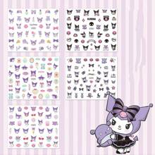 Sanrio 5 piezas de calcomanías de uñas de anime de Sanrio, calcomanías de arte de uñas de estilo de dibujos animados lindos, decoración de uñas de plástico autoadhesivo, con efecto luminoso, mate y forma asimétrica, de un solo uso - sin fragancia