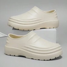 Perforated Casual Clogs For Men, New Design Thick Sole Waterproof Non-Slip Chef Shoes For Work, Cross-Border Overseas Casual Sandals