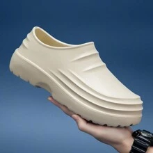 Perforated Casual Clogs For Men, New Design Thick Sole Waterproof Non-Slip Chef Shoes For Work, Cross-Border Overseas Casual Sandals