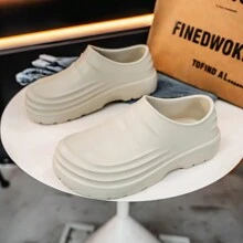 Perforated Casual Clogs For Men, New Design Thick Sole Waterproof Non-Slip Chef Shoes For Work, Cross-Border Overseas Casual Sandals