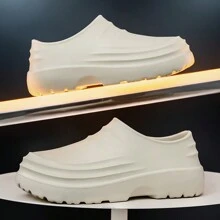 Perforated Casual Clogs For Men, New Design Thick Sole Waterproof Non-Slip Chef Shoes For Work, Cross-Border Overseas Casual Sandals