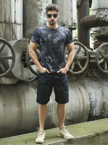 Men's Tactical Cargo Shorts - Summer Quick Dry Workout Shorts With Multi-Pockets, 100% Polyester, Non-Stretch Fabric - 黑色 - 查看 6