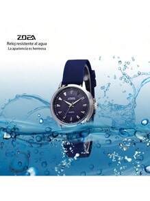 ZOEA EZ8083Reloj de cuarzo impermeable para mujer 30M correa de silicona