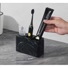1pc Luxury Marble Pattern Toothbrush Holder - Electric Toothbrush Stand With Safety Clip, Spacious Multi-Function Storage Rack For Toothbrush And Toothpaste, Compact Countertop Bathroom Organizer, Perfect For Bathroom Countertop, Essential Bathroom Accessory, Maintain Hygiene, Home Bathroom Decor, Autumn Decor, Back To School - Multicolor - View 15