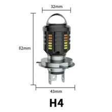Led Bulb 6500k H4 Projector 360º Motorcycle Car Un - Yellow - View 2