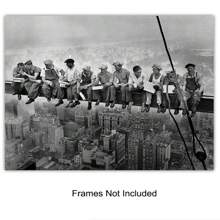 New York City Fotoset - Vintage NYC Skyline Muurkunst Decor Foto's - Poster Fotoafdrukken - Cadeau voor New Yorker, NY, Big Apple, Manhattan, Chrysler Building, Golf, Bouw Fans Ongeraamde Stijl