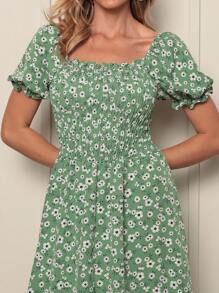 Vestido Longo Com Manga bufante