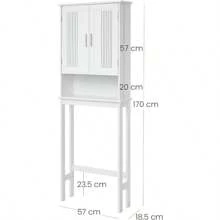 VASAGLE Estantería el Baño, Mueble sobre el Inodoro, Organizador de Estante Ajustable de 4 Niveles para Toallas, Objetos de Baño y Ducha, Barra Inferior Ajustable, Blanco MBBC10WT