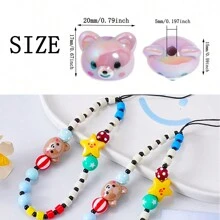 10 pièces de perles acryliques colorées de têtes d'ours et de pandas plaquées multicolores pour la fabrication de bracelets, colliers, chaînes de téléphone portable et pendentifs DIY