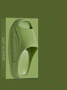 Women's Solid Color Soft Soled Slippers, Casual Open Toed Slippers On Summer Slippers, Comfortable Indoor And Household Bathroom Slippers