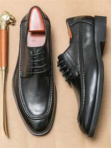 男士正装尖头皮革正装鞋、通勤鞋