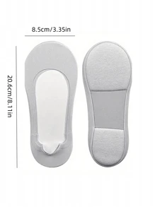 1 双女士纯色柔软隐形低帮防滑舒适袜子鞋垫，适合春夏季，采用冰丝材质 - 灰色 - 查看 6