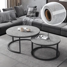 1 卷大理石灰色极简主义乙烯基壁纸，简洁干净的风格，适用于清新的橱柜、餐桌、厨房和各种场合 - 淺灰色 - 查看 2