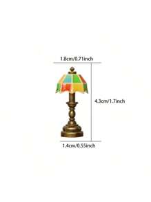 2pcs Mini French Style Desk Lamp With Clock, Suitable For Dollhouse - Perfect For 1:12 Scale Model, Alloy Steel, Ideal For Bedroom & Living Room Decor, No Power Needed