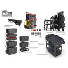 Xe đẩy tiện ích thương mại đa năng Hyper Tough Hyper Stack 3 tầng 36", sức chứa 500 lb, màu đen, trang trí ngoài trời - màu đen - Xem 7