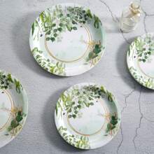 Bộ đồ dùng tiệc lá khuynh diệp, bao gồm đĩa giấy lá khuynh diệp 7/9 inch, cốc giấy dùng một lần, khăn giấy, đồ trang trí phòng tắm khuynh diệp và đồ trang trí sinh nhật màu xanh lá cây xô thơm, đồ dùng dùng một lần - Nhiều màu - Xem 4