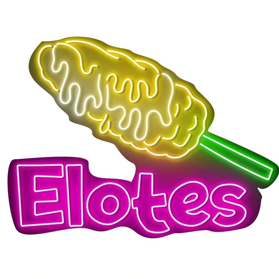Neon Led Light Sign Corn On The Cob, Esquites, Snack, Decoration - Yellow - View 1
