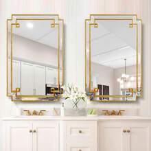 Gold Bathroom Mirror For Wall, 24"X36" Rectangle Vanity Mirror, Modern Wall Decor Mirror For Entryway, Living Room, Bedroom (Horizontal/Vertical) Gifts - 24"x36" - View 7