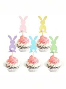 5/10 piezas Decoración de pastel de Pascua, Insertos creativos y coloridos de conejos para pasteles, Suministros de decoración para fiestas con tema de Pascua, Decoraciones para cupcakes, Insertos de decoración de postres y pasteles, Decoraciones de Pascua, Decoraciones para fiestas festivas - Multicolor - Ver 7