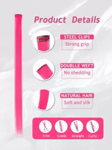 Clip In Hair Extensions 22 Inch 20Pcs/10Pcs Colored Hair Extensions Party Highlights Long Straight Synthetic Hairpieces For Women