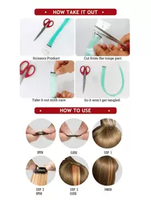 Clip In Hair Extensions 22 Inch 20Pcs/10Pcs Colored Hair Extensions Party Highlights Long Straight Synthetic Hairpieces For Women