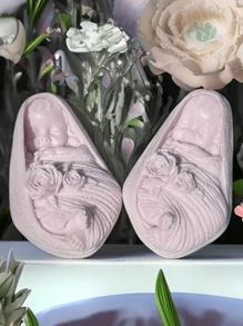 Eggshell Angel Aromatherapy Candle Silicone Mold 3D Aromatherapy Gypsum Diffuser Stone Silicone Mold Candle Mold Soap Mold Clay Mold DIY-Suitable For Home Decoration, Fireplace, Living Room, Central Decoration, Office, Valentine's Day Gifts, Candle Sets, Aromatherapy Candles, Friend Gifts, Women's Gifts - Grey - View 4