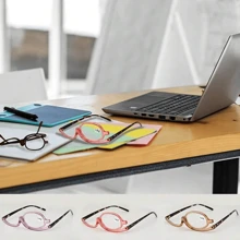 1 Pair Of Enlarged Presbyopia Glasses, Rotating Makeup Glasses, Folding Glasses, Cosmetic Universal Glasses,Makeup,Cheap,Room Decor,Vanity,Travel,Bedroom,Makeup Accessories