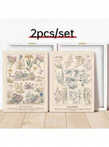 2 piezas Láminas decorativas sin marco con estampado de planta - Multicolor - Ver 10