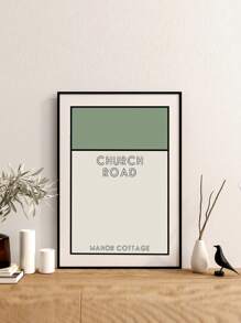 1pc Customized Street Name Art Print Poster, Personalized Housewarming Gift, Modern Classic Art Decor, Letter Combination Canvas Art, Suitable For Living Room, Bedroom, Kitchen, Classroom, Indoor And Outdoor Decoration - Multicolor - View 3