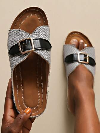 New Women Color Block Wedge Sandals, Peep Toe Hollow Slip On Mules, Casual Outdoor Slippers, Summer Style Plus Size Open Toe Sandals With Hollow Design, Suitable For Vacation, Daily Wear, Comfortable And Breathable For Indoor And Outdoor Activities. Fashionable Wedge And Platform Women Sandals.