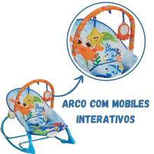 Cadeirinha descanso Smile vibratória com Ruído Branco para o bebê - Oceano